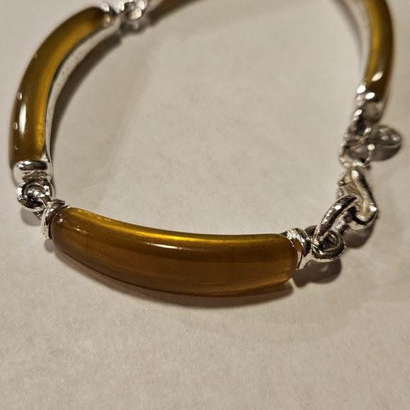 LC Signed Brown Bracelet with Silver Accents Liz Claiborne - Picture 7 of 10